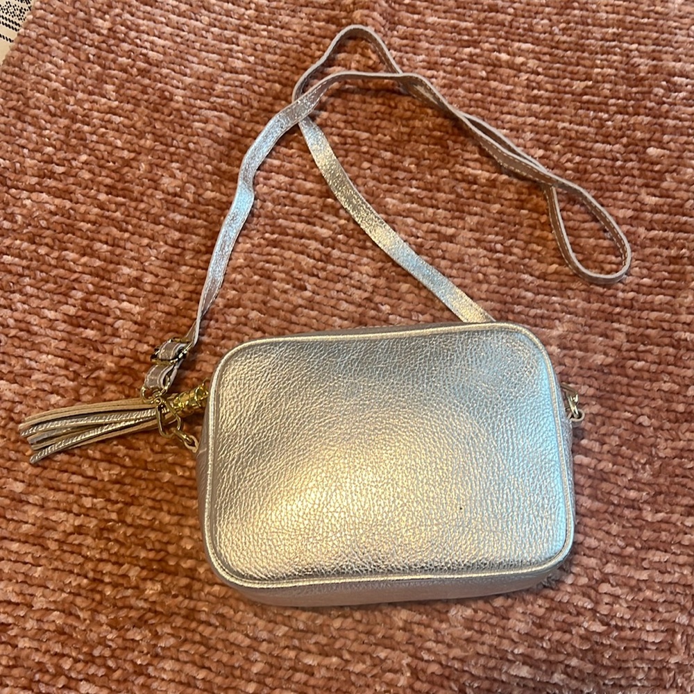 Silver Crossbody Camera Purse